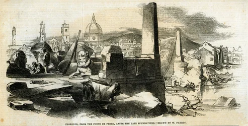 Florence, from the Ponte de Perro, after Late Inundations, from 